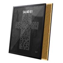 Quadro Salmo 91 Bíblia Cruz Jesus Salvador Moldura e Vidro Quadro Salmo 91 Bíblia Cruz Jesus Salvador Moldura e Vidro