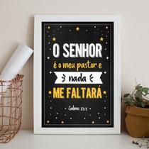 Quadro Salmo O Senhor é o Meu Pastor 24x18cm - Vidro Branco