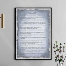 Quadro Salmos 91 - Papiro Cinza 45x34cm Quadro Salmos 91 - Papiro Cinza 45x34cm