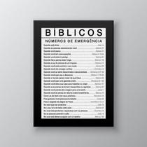 Quadro Salmos Bíblicos Números De Emergência 33x24cm - com vidro