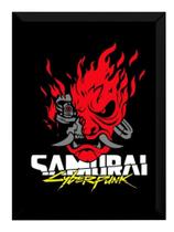 Quadro Samurai Game Cyberpunk Arte Poster Moldurado