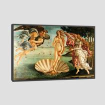 Quadro Sandro Botticelli O Nascimento De Vênus Tela Moldura Preta 63X42Cm
