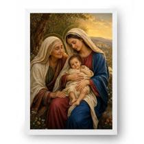 Quadro Santa Ana Avó de Jesus As Três Gerações 30x42cm
