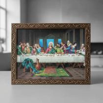 Quadro Santa Ceia 34 X 44 Cm Resinado Moldura Dourada Quadro Santa Ceia 34 X 44 Cm Resinado Moldura Dourada