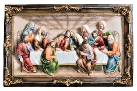 Quadro Santa Ceia Páscoa Decorativo Antiguidade 40cm