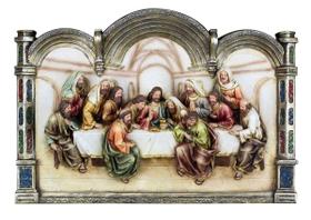 Quadro Santa Ceia Páscoa Moldura Castelo Religioso 40cm