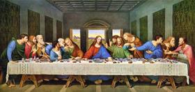 Quadro Santa Ceia Vintage Jesus Cristo 100X50Cm Tela Canvas
