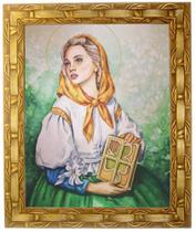 Quadro Santa Dymphna Ou Dimpina, Mod.01 Tam.30x25cm. Angelus