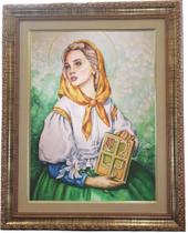 Quadro Santa Dymphna Ou Dimpina, Mod.01 Tam.53X43cm. Angelus