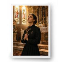Quadro Santa Gemma Galgani no Interior da Igreja 15x21cm