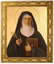 Quadro Santa Hildegarda De Bingen, Mod. 04, 30x25cm. Angelus