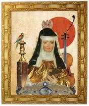 Quadro Santa Hildegarda de Bingen, Mod. 05, 30x25cm. Angelus