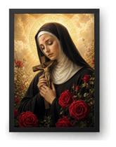 Quadro Santa Rita De Cássia Arte Sacra Decoração 50x70cm Quadro Santa Rita De Cássia Arte Sacra Decoração 50x70cm