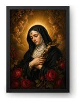 Quadro Santa Rita De Cássia Clássica Sacro Barroco 40x60cm Quadro Santa Rita De Cássia Clássica Sacro Barroco 40x60cm