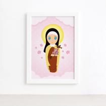 Quadro Santa Terezinha Moldura Branca 22x32cm