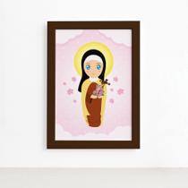 Quadro Santa Terezinha Moldura Marrom 22x32cm
