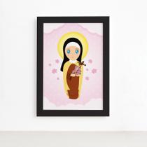 Quadro Santa Terezinha Moldura Preta 22x32cm