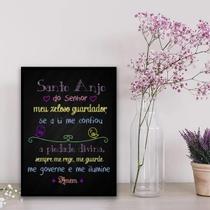 Quadro Santo Anjo Do Senhor Colorido 24X18Cm Branca