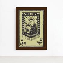 Quadro Santo Antônio Junino Moldura Marrom 22x32cm Quadro Santo Antônio Junino Moldura Marrom 22x32cm