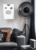 Quadro Santos Charlie Brown Jr com Vidro e Moldura Branca Tamanho:21cm x 30cm (A4)