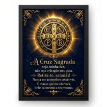Quadro São Bento Oração de Proteção Divina Medalha 15x21cm Quadro São Bento Oração de Proteção Divina Medalha 15x21cm