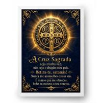 Quadro São Bento Oração de Proteção Divina Medalha 15x21cm Quadro São Bento Oração de Proteção Divina Medalha 15x21cm