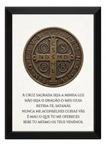 Quadro São Bento Oração Poderosa Branco 21x30cm Quadro São Bento Oração Poderosa Branco 21x30cm