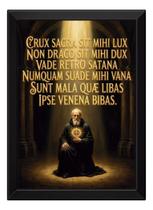 Quadro São Bento Oração Poderosa Católico Sagrado 50x70cm