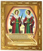 Quadro São Cosme E Damião, oração, Mod. 03, 30x25cm. Angelus Quadro São Cosme E Damião, oração, Mod. 03, 30x25cm. Angelus