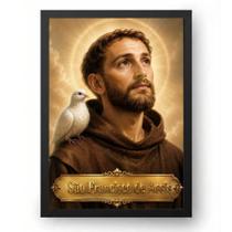 Quadro São Francisco de Assis com Pomba 50x70cm Quadro São Francisco de Assis com Pomba 50x70cm
