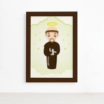 Quadro São Francisco Santo Padroeiro Moldura Marrom 22x32cm Quadro São Francisco Santo Padroeiro Moldura Marrom 22x32cm