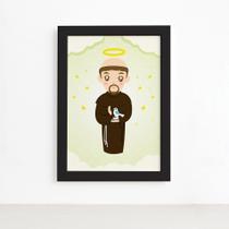 Quadro São Francisco Santo Padroeiro Moldura Preta 22x32cm