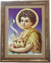 Quadro São João Batista, criança Mod. 01, 53x43cm. Angelus