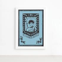 Quadro São João Junino Moldura Branca 22x32cm