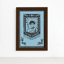 Quadro São João Junino Moldura Marrom 22x32cm Quadro São João Junino Moldura Marrom 22x32cm