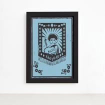 Quadro São João Junino Moldura Preta 22x32cm