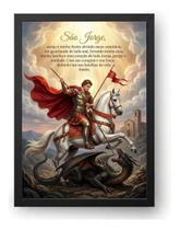 Quadro São Jorge Com Oração Poderosa 50x70cm Quadro São Jorge Com Oração Poderosa 50x70cm