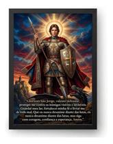 Quadro São Jorge Com Oração Poderosa De Proteção 21x30cm Quadro São Jorge Com Oração Poderosa De Proteção 21x30cm