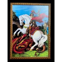 Quadro São Jorge Decorativo Grande 70x50cm