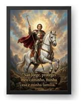 Quadro São Jorge Oração Poderosa De Proteção Casa 30x42cm Quadro São Jorge Oração Poderosa De Proteção Casa 30x42cm