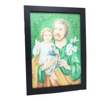 Quadro São José Moldura Preta Simples