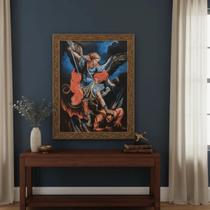 Quadro São Miguel Arcanjo 44 x 34 cm Resinado Moldura Dourada Quadro São Miguel Arcanjo 44 x 34 cm Resinado Moldura Dourada
