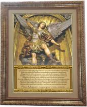 Quadro São Miguel Arcanjo, Oração, mod.04, 53x43cm. Angelus