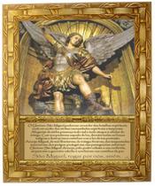 Quadro São Miguel com oração, Mod.04, Med. 30x25cm. Angelus Quadro São Miguel com oração, Mod.04, Med. 30x25cm. Angelus