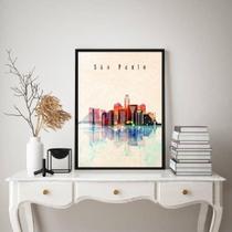 Quadro São Paulo City - Aquarela 24X18Cm - Com Vidro Quadro São Paulo City - Aquarela 24X18Cm - Com Vidro