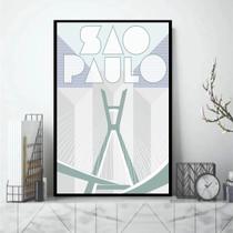 Quadro São Paulo City - Ponte Estaiada 33x24cm - com vidro Quadro São Paulo City - Ponte Estaiada 33x24cm - com vidro