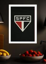 Quadro São Paulo FC Escudo SPFC com Vidro e Moldura Branca Tamanho:21cm x 30cm (A4)