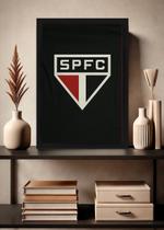 Quadro São Paulo FC Escudo SPFC com Vidro e Moldura Preta Tamanho:21cm x 30cm (A4)