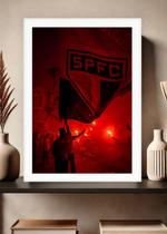 Quadro São Paulo FC Glória com Vidro e Moldura Branca Tam:A4