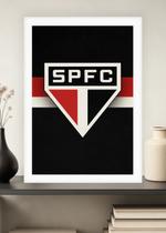 Quadro São Paulo FC SPFC Tricolor com Vidro Moldura Branca Tamanho:21cm x 30cm (A4)